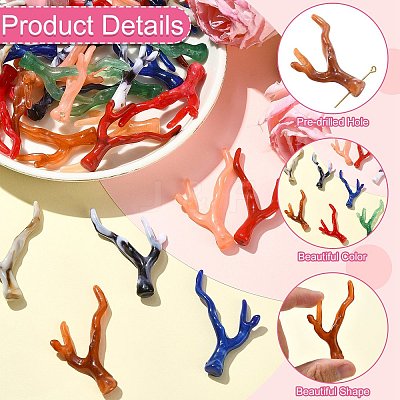 32Pcs 8 Styles Opaque Acrylic Pendants OACR-CJ0002-51-1