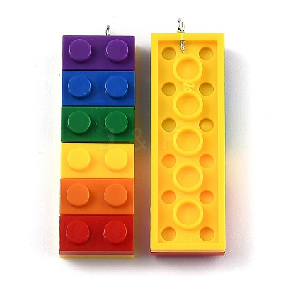 Rainbow Opaque Acrylic Pendants MACR-B0001-03A-1