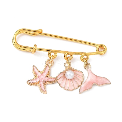 Marine Theme Pendant Alloy Enamel Brooches JEWB-BR00143-02-1