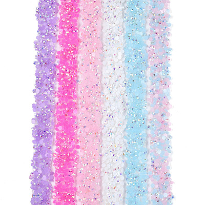 Resin Rhinestone Crystals Beaded Trim DIY-N008-03-1