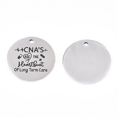 Non-Tarnish 201 Stainless Steel Pendants STAS-T064-38P-4-1