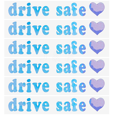 Laser PVC Drive Safe Self Adhesive Car Stickers STIC-WH0013-09B-1