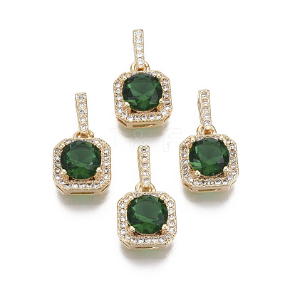Brass Cubic Zirconia Pendants KK-R134-018-NF-1