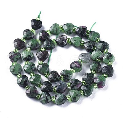 Natural Rudy in Zoisite Beads Strands G-E560-T01-1
