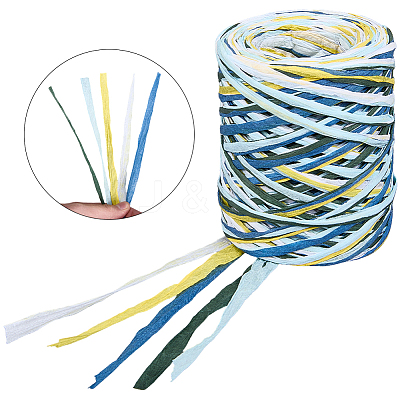 6 Colors Raffia Paper Cords OCOR-WH0063-110C-1