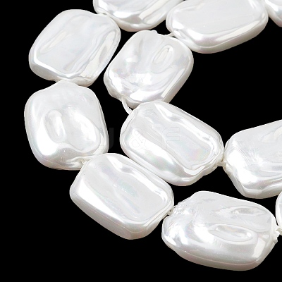 Electroplate Opaque Glass Imitation Pearl Beads Strands EGLA-H113-01B-1