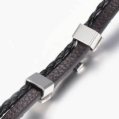 Leather Braided Cord Bracelets X-BJEW-E324-A05-1