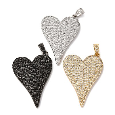 Brass Micro Pave Cubic Zirconia Pendants KK-U076-17MC-1