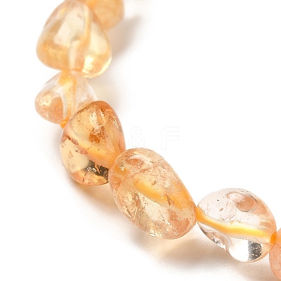 Natural Citrine Bead Stretch Bracelets LS-BJEW-K213-44-1