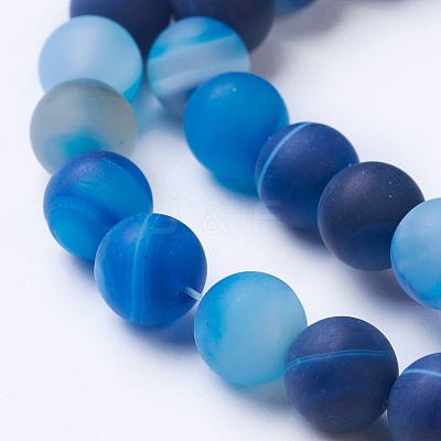 Natural Grade A Striped Agate/Banded Agate Beads Strands G-E478-05-8mm-1