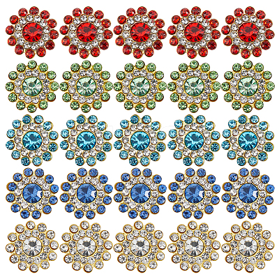 150Pcs 5 Colors Sew on Rhinestone RGLA-FH0001-03-1