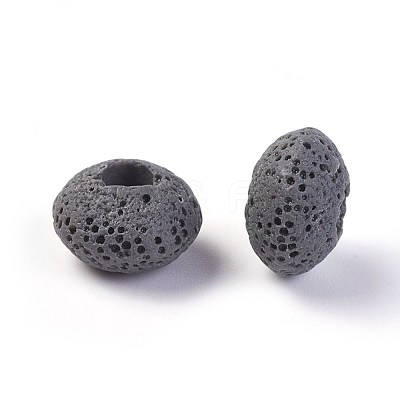 Natural Lava Rock European Beads G-I220-H13-1