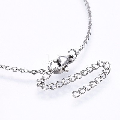 Brass Micro Pave Cubic Zirconia Pendant Necklaces NJEW-H486-16P-1