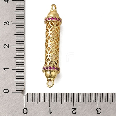 Rack Plating Brass Micro Pave Cubic Zirconia Hollow Column Links Connector Charms ZIRC-F142-50B-G02-1