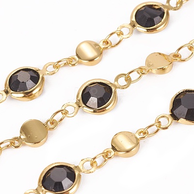 Handmade Glass Beaded Chains CHC-E018-B07-G-1
