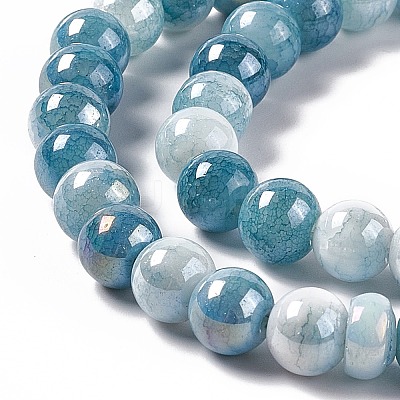 Electroplated Glass Beads Strands X-GLAA-C023-01J-1