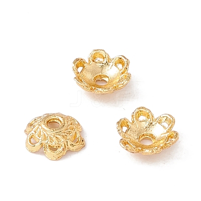 6-Petal Brass Bead Caps KK-A162-03G-1
