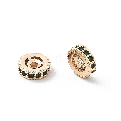 Brass Micro Pave Cubic Zirconia Beads KK-R216-10B-KCG03-1