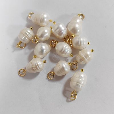 12Pcs Natural Cultured Freshwater Pearl Pendants PALLOY-SW0008-03-1