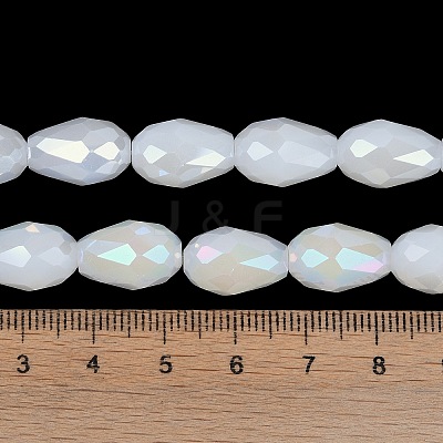 Opaque Solid Color Electroplate Glass Beads Strands EGLA-N013-J10mm-B03-1