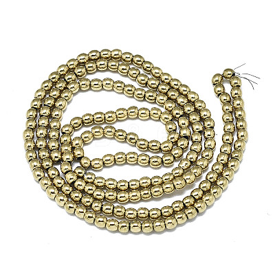 Electroplate Non-magnetic Synthetic Hematite Beads Strands X-G-S352-52A-01-1