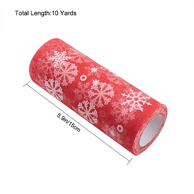 Snowflake Deco Mesh Ribbons OCOR-P010-G08-1