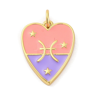 Brass Enamel Pendants KK-Z077-01G-05-1