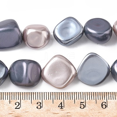 Electroplated Shell Pearl Beads Strands BSHE-D301-02E-1