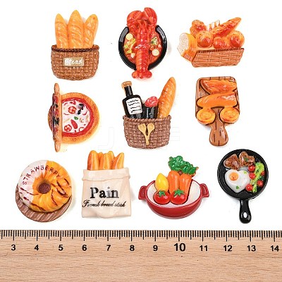 Food Theme Opaque Resin Cabochons RESI-B048-06-1