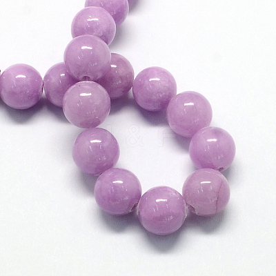 Natural Dyed Yellow Jade Gemstone Bead Strands X-G-R271-10mm-Y09-1