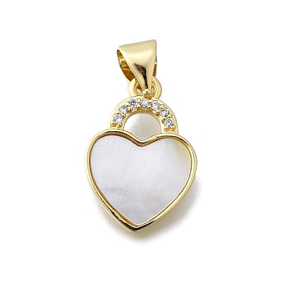 Brass Micro Pave Clear Cubic Zirconia Pendants KK-V010-03G-02-1