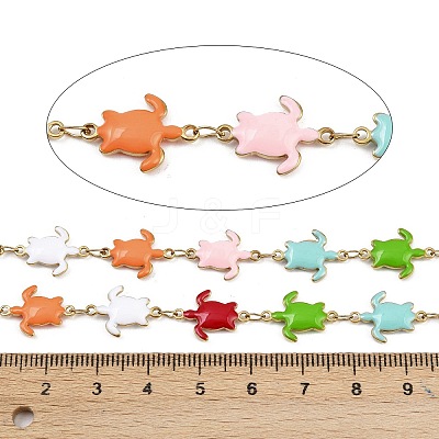 304 Stainless Steel Enamel Turtle Link Chains CHS-F023-01F-G-1