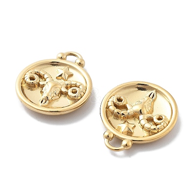 PVD Vacuum Plating 304 Stainless Steel Rhinestone Pendants STAS-R130-01G-02-1