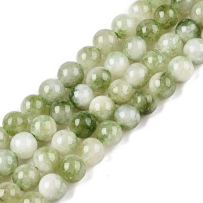 Dyed Natural White Jade Beads Strands X-G-T138-6mm-210-24-1