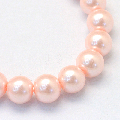 Baking Paint Pearlized Glass Pearl Round Bead Strands HY-Q003-12mm-05-1