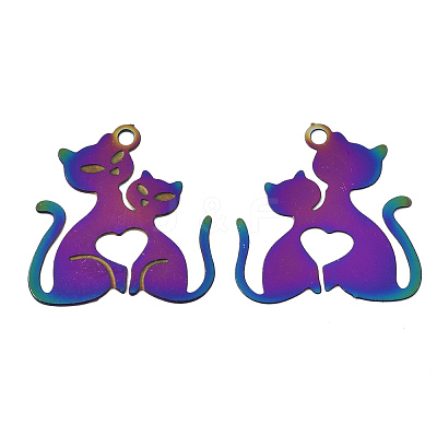 Ion Plating(IP) 304 Stainless Steel Filigree Pendants STAS-S118-006-1