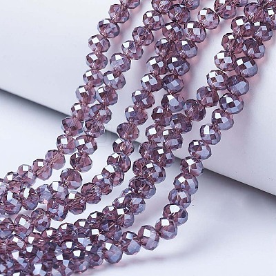 Electroplate Glass Beads Strands EGLA-A034-T8mm-A05-1
