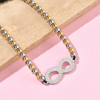 304 Stainless Steel Infinity Link Bracelets BJEW-F534-01GP-01-1