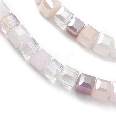 Gradient Color Electroplate Glass Bead Strands X1-GLAA-E042-05E-1