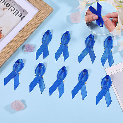 Awareness Ribbon Nylon Brooch JEWB-WH0056-008B-1