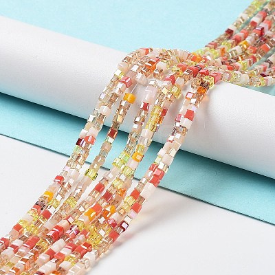 Gradient Color Electroplate Glass Bead Strands X-GLAA-E042-05-B01-1