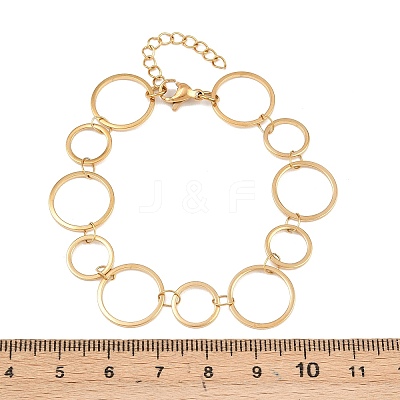 304 Stainless Steel Link Chain Bracelets for Women BJEW-P373-03C-G-1