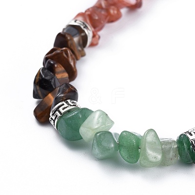 Chakra Jewelry Natural & Synthetic Gemstone Chip Anklets X-AJEW-AN00269-1