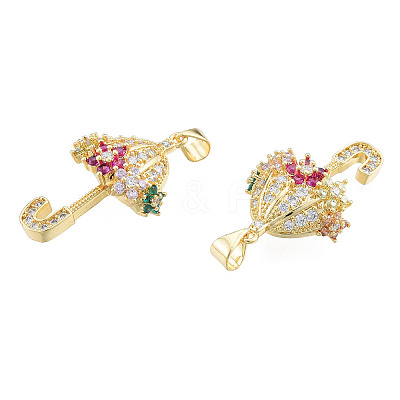 Brass Micro Pave Colorful Cubic Zirconia Pendants ZIRC-N039-255-1