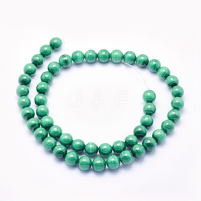 Natural Malachite Beads Strands G-O166-07A-12mm-1
