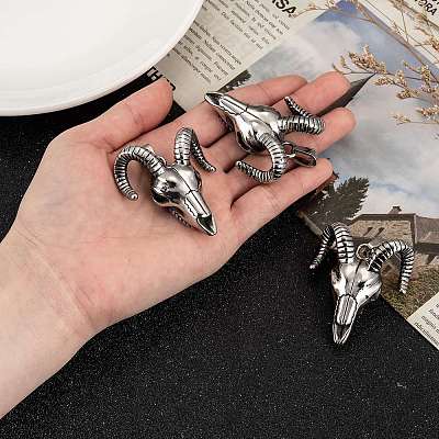 Cattle Skull 304 Stainless Steel Big Pendants X-STAS-M206-100AS-1