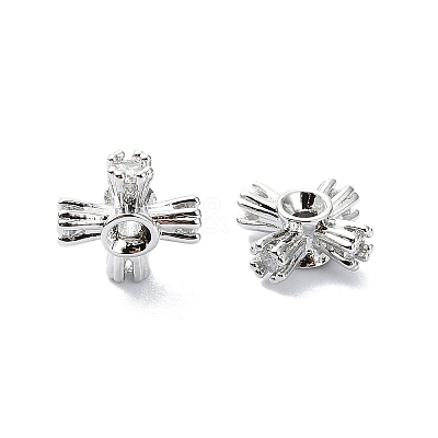 Rack Plating Brass Micro Pave Clear Cubic Zirconia Beads KK-U014-10A-P-1