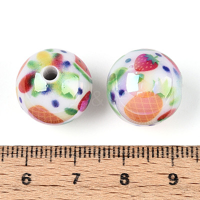 Printed Opaque Acrylic Beads MACR-T048-04B-1