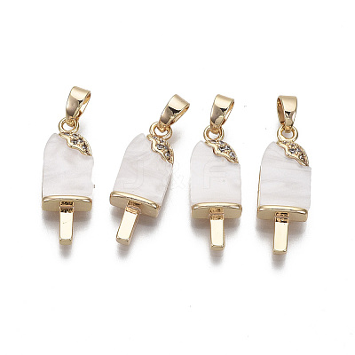 Brass Clear Cubic Zirconia Pendants X-KK-N233-033-NF-1