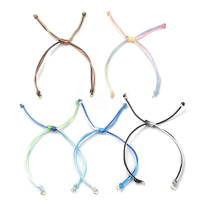 Gradient Color Adjustable Braided Nylon Cord Bracelet Making AJEW-JB01163-02-1